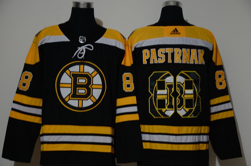 Men Boston Bruins #88 Pastrnak Black Adidas Fashion print NHL Jersey 
